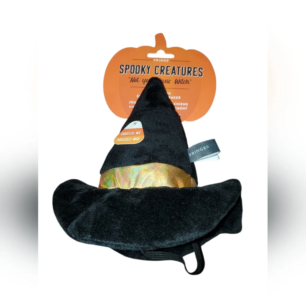 Studio Spooky Creatures Witch Hat For Cats & Dogs with Squeaker NWT